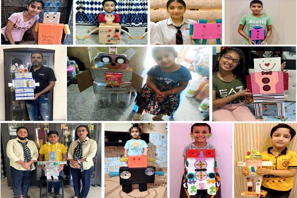 Read more about the article DIPS में अपनी सोच और कला का प्रदर्शन करते हुए बच्चों ने बनाए रोबोट
